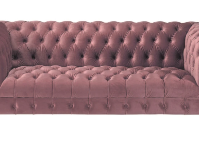 Fuchsia Velvet Couch Luxury Upholstery Chesterfield Furniture Sofa with Buttons Three Seater